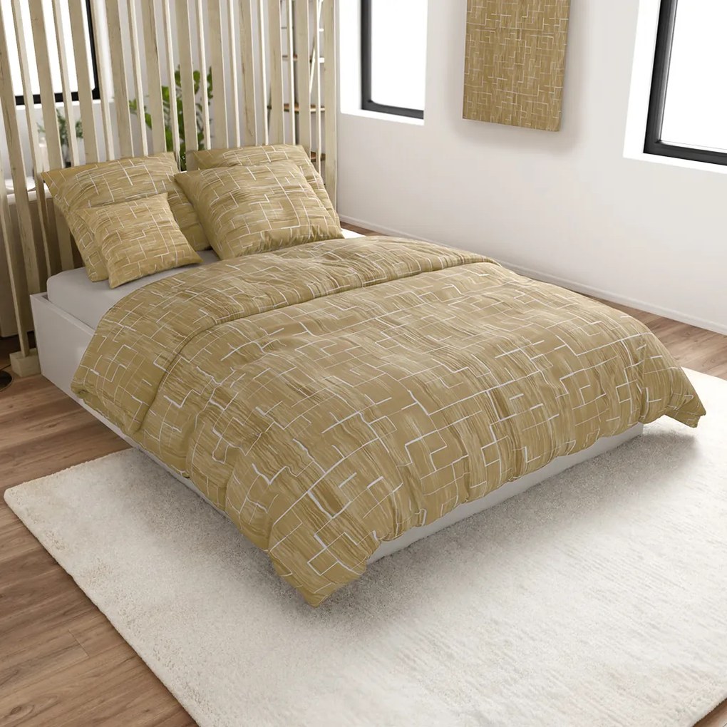 Lenjerie de pat din bumbac Renforce MARIT bej Dimensiune lenjerie de pat: 2 buc 80 x 80 cm | 200 x 220 cm