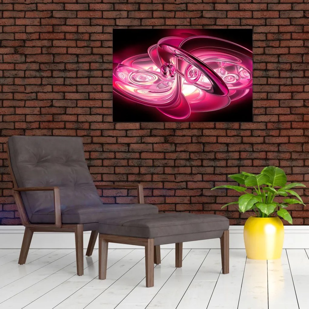 Tabloul cu fractali roz (90x60 cm)