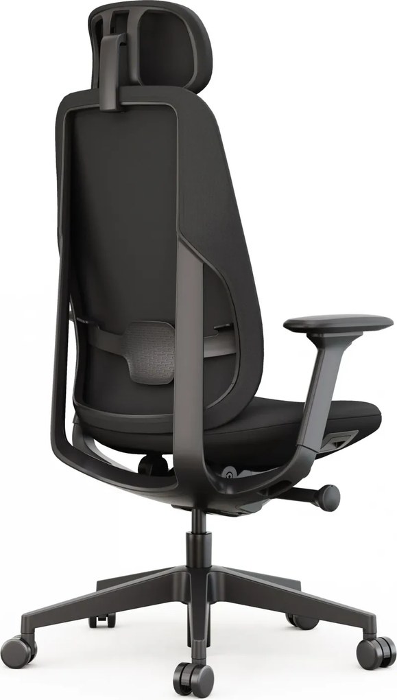Scaun Ergonomic Premium, Mecanism Italian DONATI, Tetieră Reglabilă, Suport Lombar Ajustabil, Cotiere 4D, Șezut cu Translație, Negru