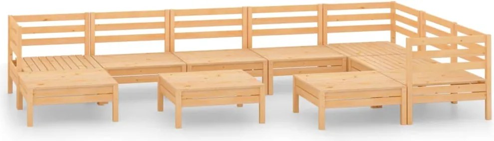 vidaXL Set mobilier de grădină, 10 piese, lemn masiv de pin