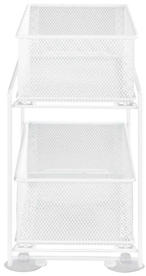 Suport cu 2 coșuri metalic alb cu ventuze Wenko