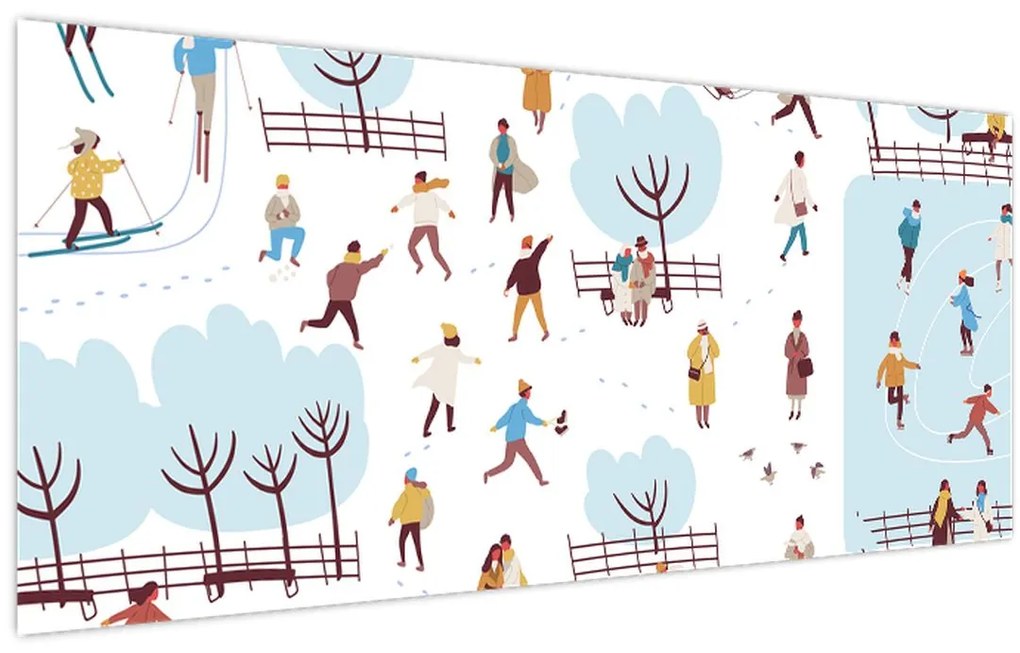 Tablou - O iarnă fericită (120x50 cm)