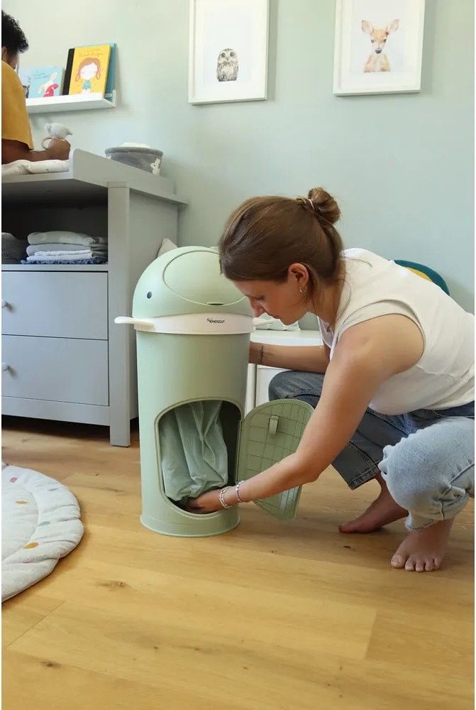 Coș de gunoi verde pentru scutece din plastic 25 l Whale – Kindsgut