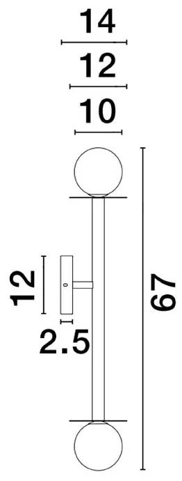 Aplica cu 2 surse de iluminat design modern Pielo auriu