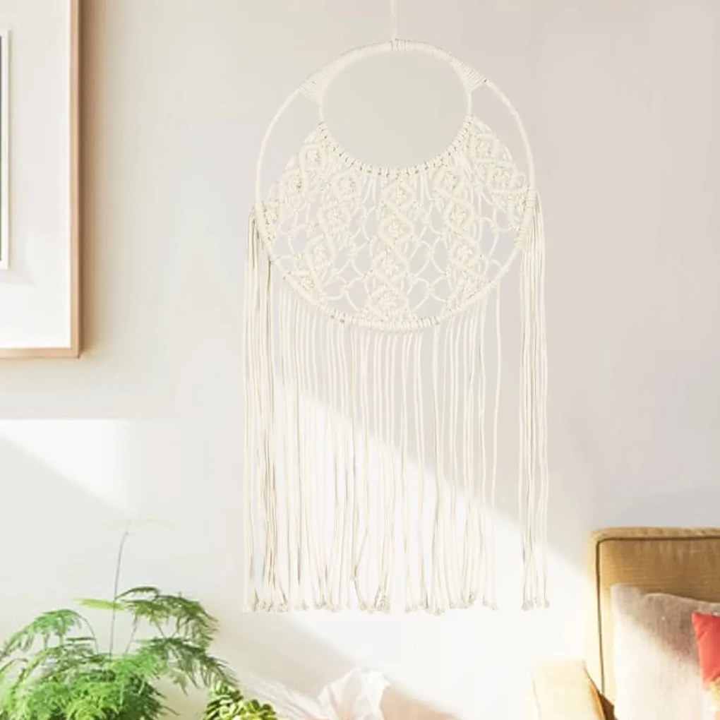 Cuier de perete din macrame, 40x80, bumbac