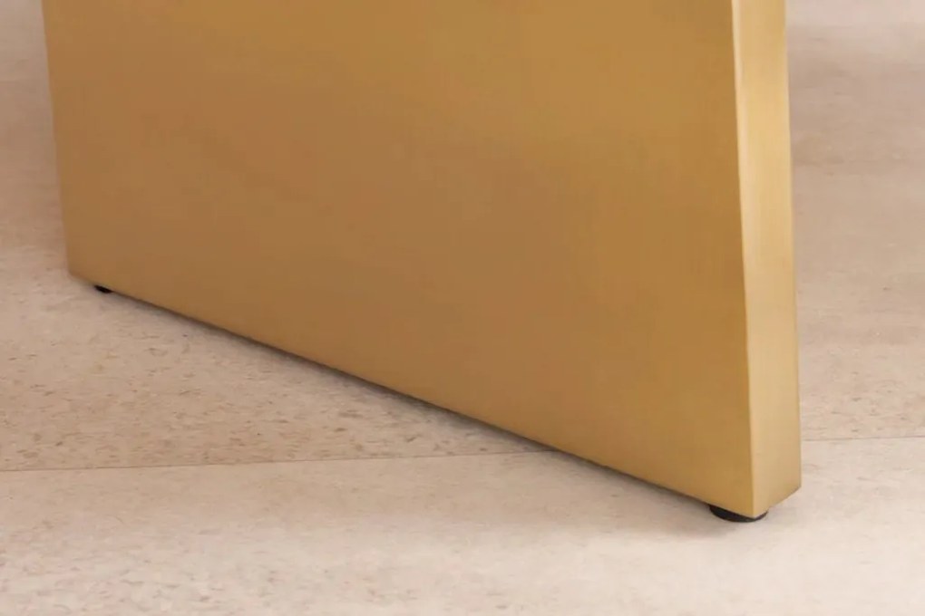 Masa design modern, Metal, Auriu, Marmura, Alb, EXTRAVAGANCIA 200cm, A-45929 VC