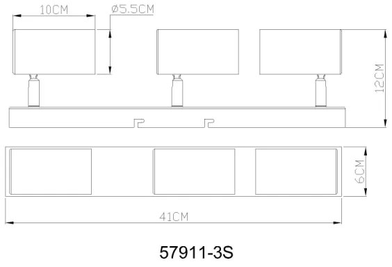 Globo 57911-3S - Corp de iluminat tip spot ROBBY 3xGU10/35W/230V