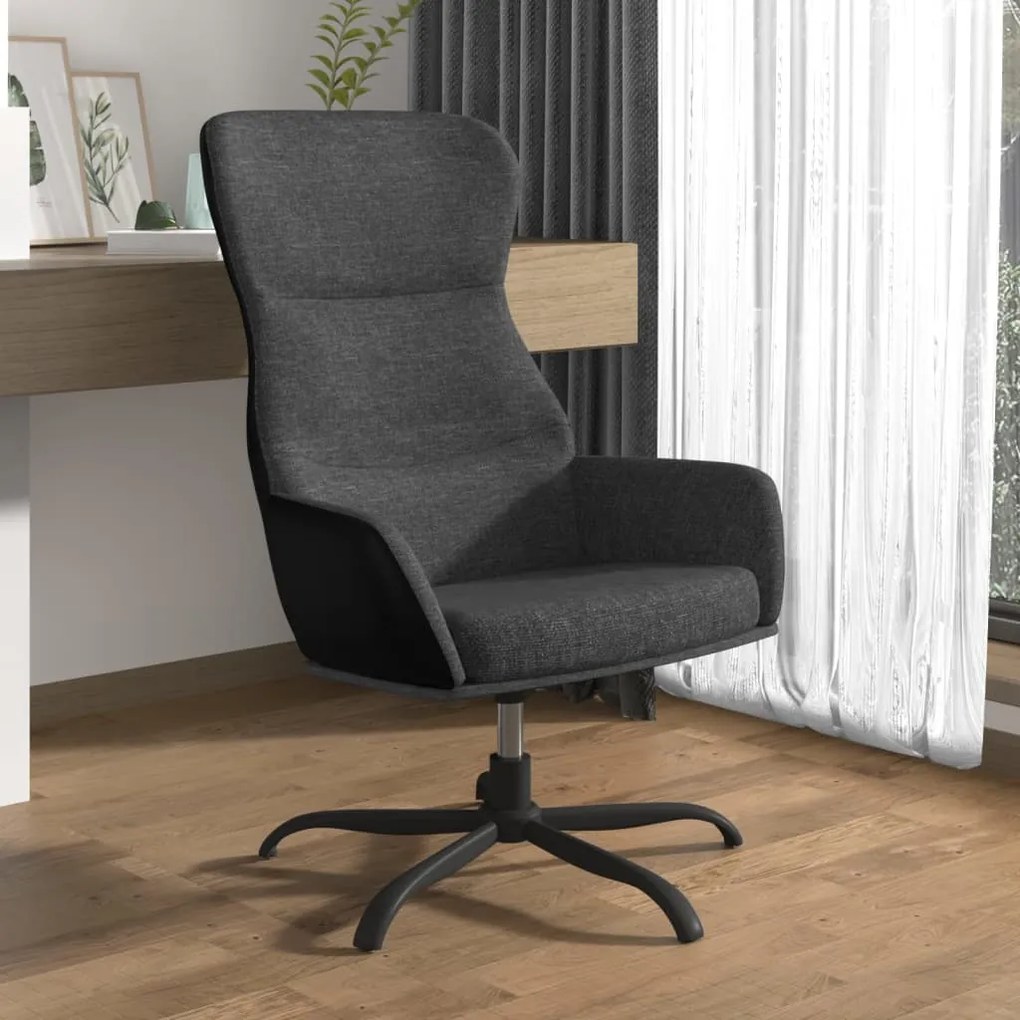 vidaXL Scaun de relaxare, gri închis, material textil