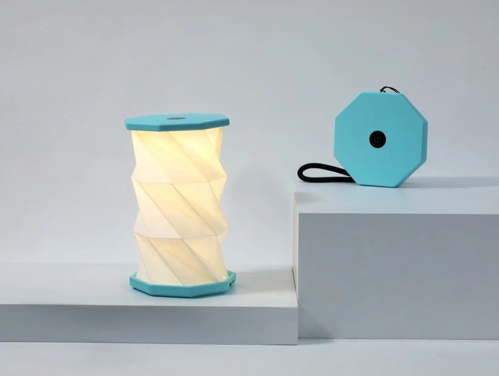 Decorațiune luminoasă albă/turcoaz portabilă cu USB ø 8 cm Twist – Gingko