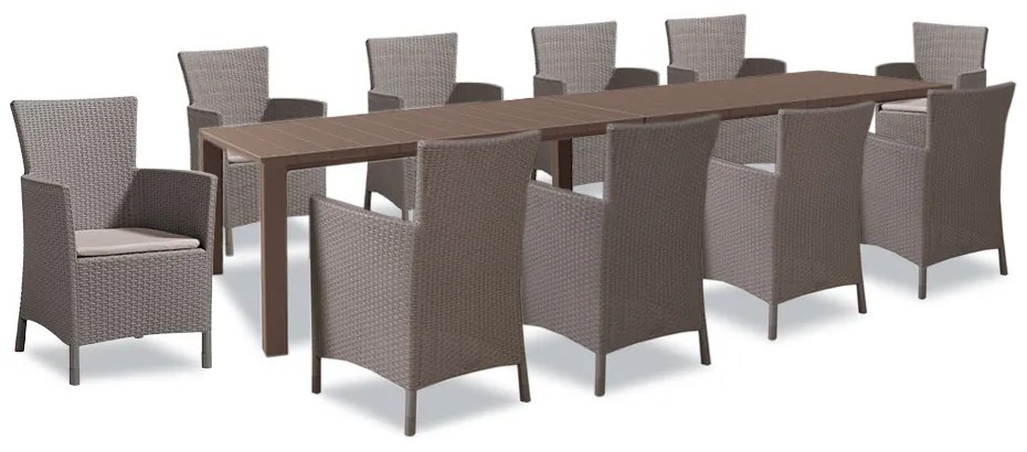 Set de mobilier de grădină Juowa cu 10 locuri