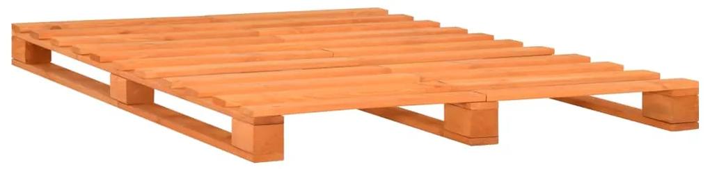 285268 vidaXL Cadru de pat din paleți, maro, 200x200 cm, lemn masiv de pin