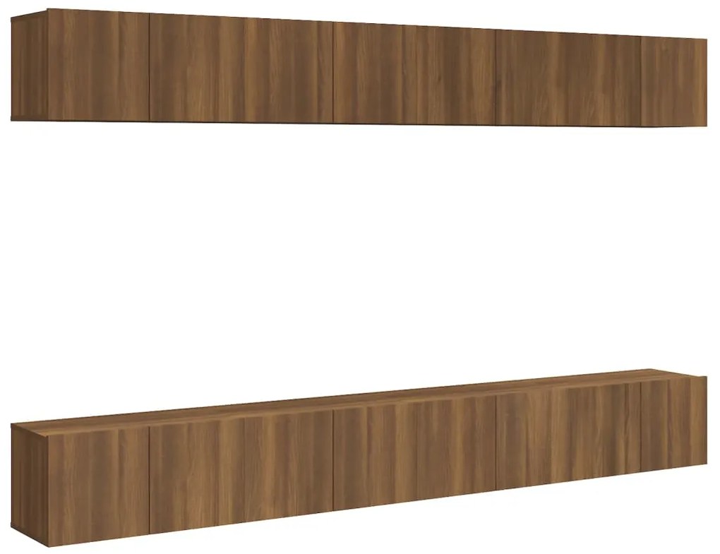 3120310 vidaXL Comode TV, 8 buc., stejar maro, 60x30x30 cm, lemn prelucrat