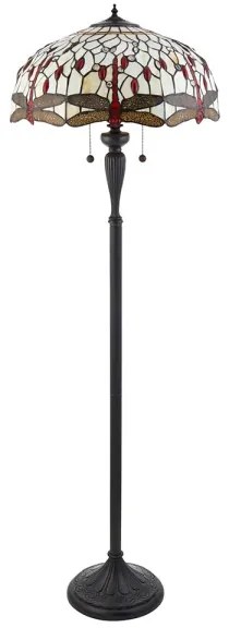 Endon 70940 - Lampadar Tiffany DRAGONFLY, 2x E27/60W/230V, Ø 50 cm