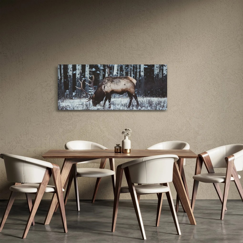 Tablou - cerbul iarna (120x50 cm)