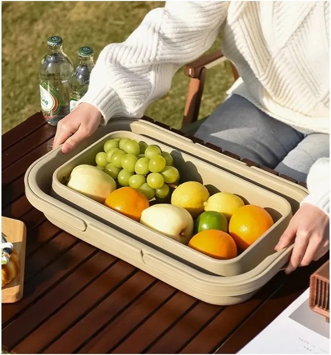 Cos de picnic pliabil TRIGO 3in1, gri