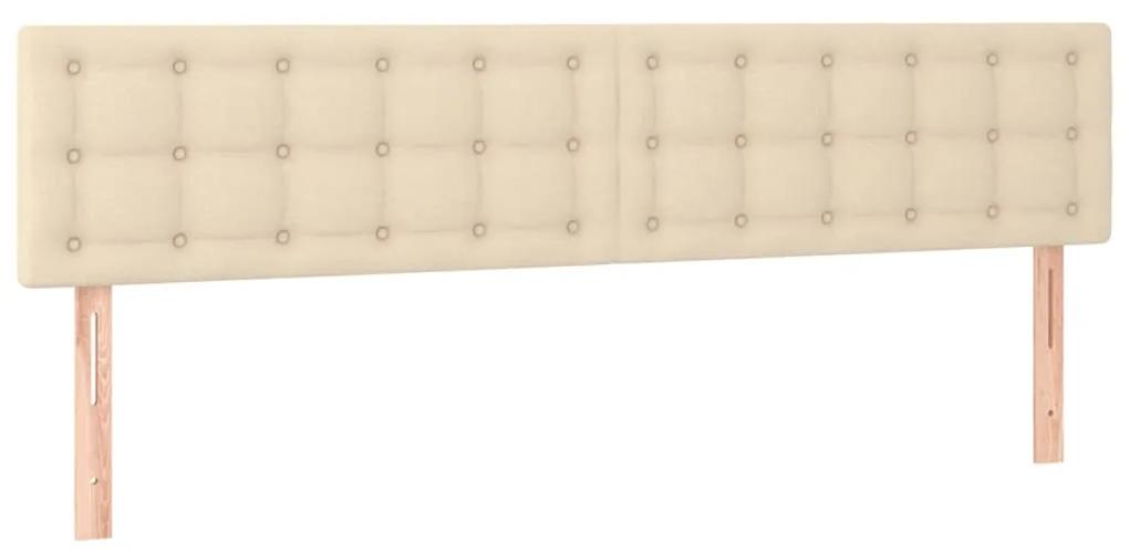 Pat continental cu saltea, crem, 180x200 cm, textil Crem, 180 x 200 cm, Nasturi de tapiterie