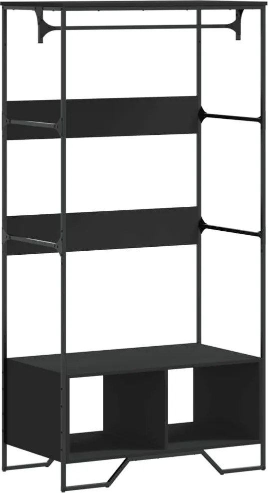 vidaXL Șifonier, negru, 90x50x180 cm, lemn prelucrat