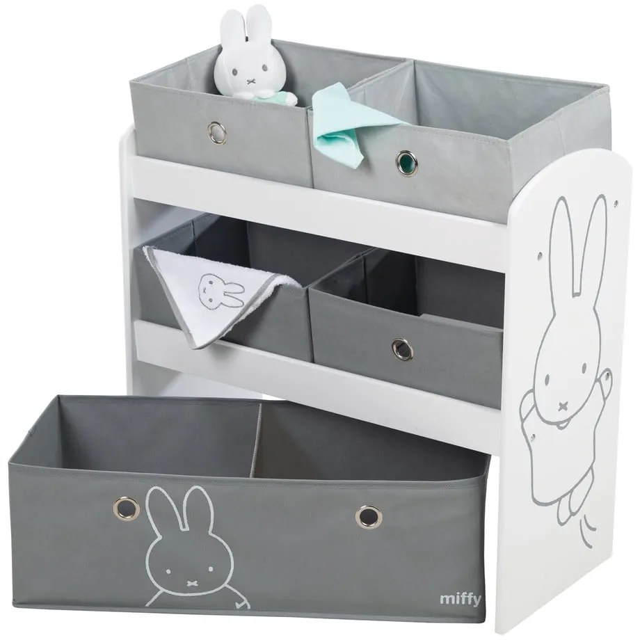 Organizator de jucării pentru copii alb/gri 63,5x29,5x60 cm Miffy – Roba