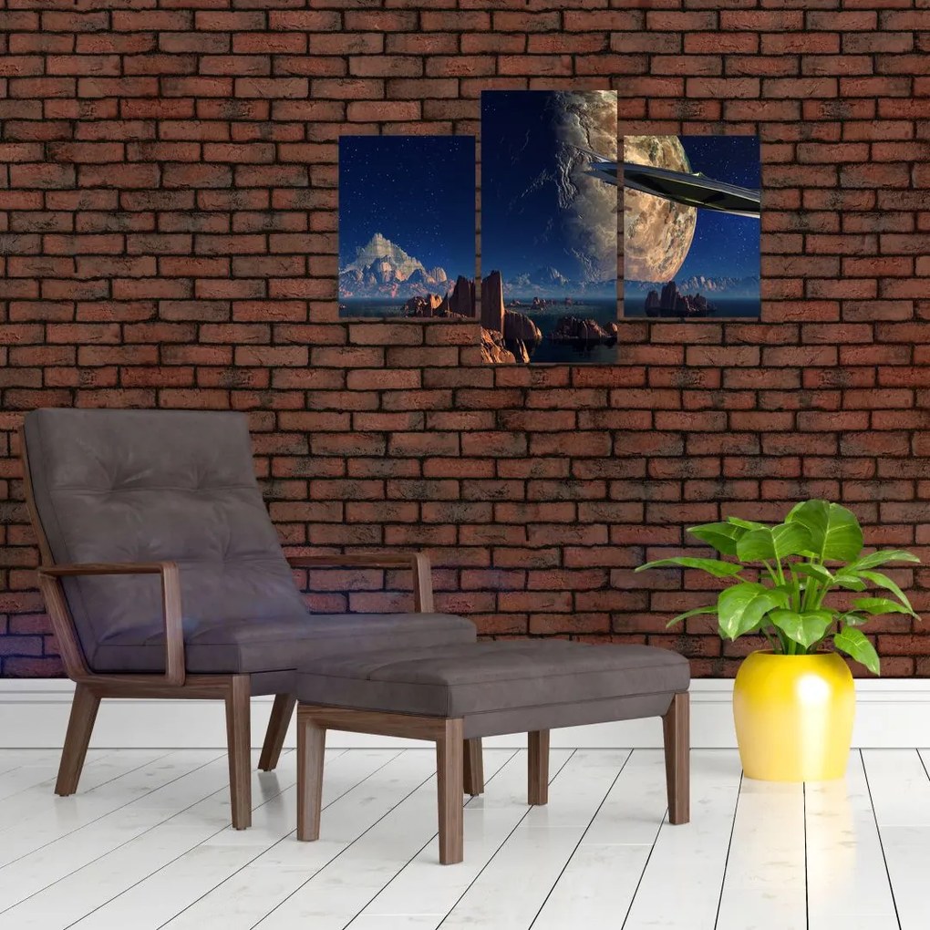 Tablou - Vizita extraterestrului (90x60 cm)