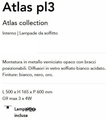 Plafoniera moderna ajustabila Atlas pl3 aurie