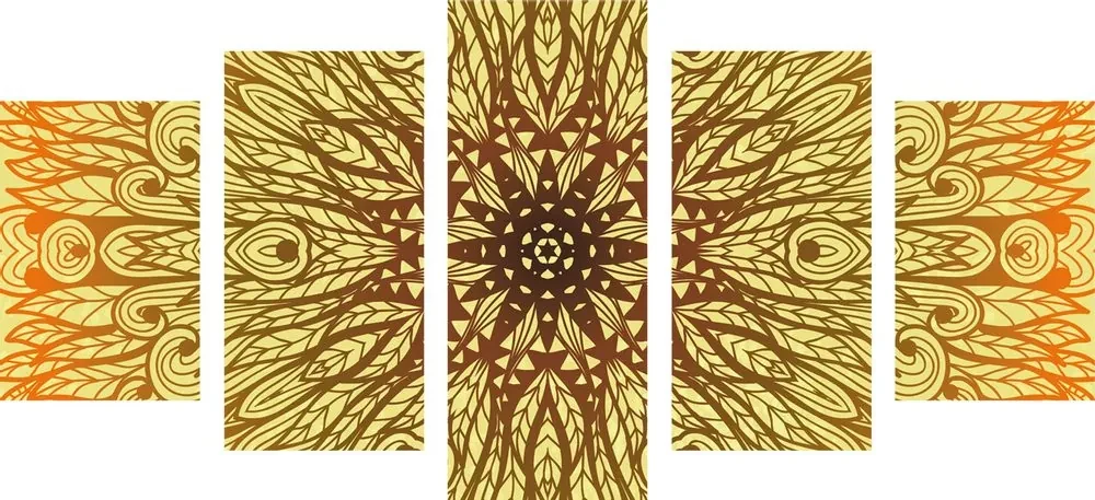 Tablou 5-piese ornament etnic unic