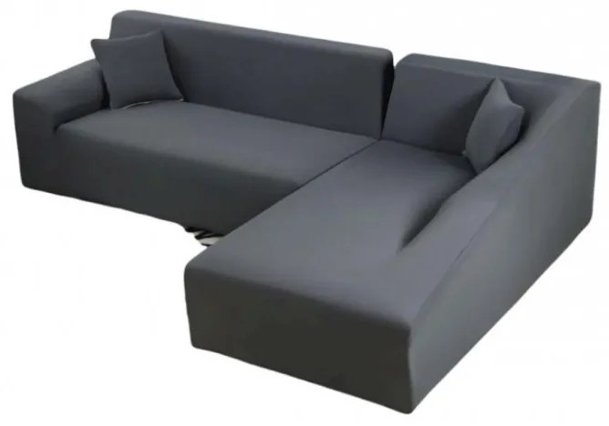 Set 2 huse elastice moderne pentru coltar, marime: M+L, gri inchis, HES-33