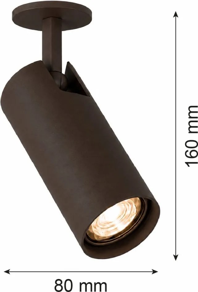 Spot incastrat directionabil cu bec GU10 Linca maro