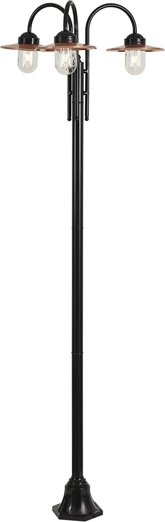 Lampă de exterior cupru 235cm 3 lumini IP44 - Munich