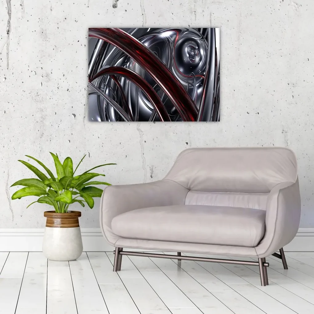Tablou cu abstracție în gri (70x50 cm), în 40 de alte dimensiuni noi