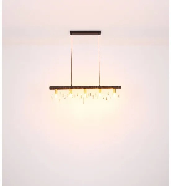 Globo 15532-5HB - Candelabru suspendat pe cablu KIRA, 5xE14/40W/230V, negru