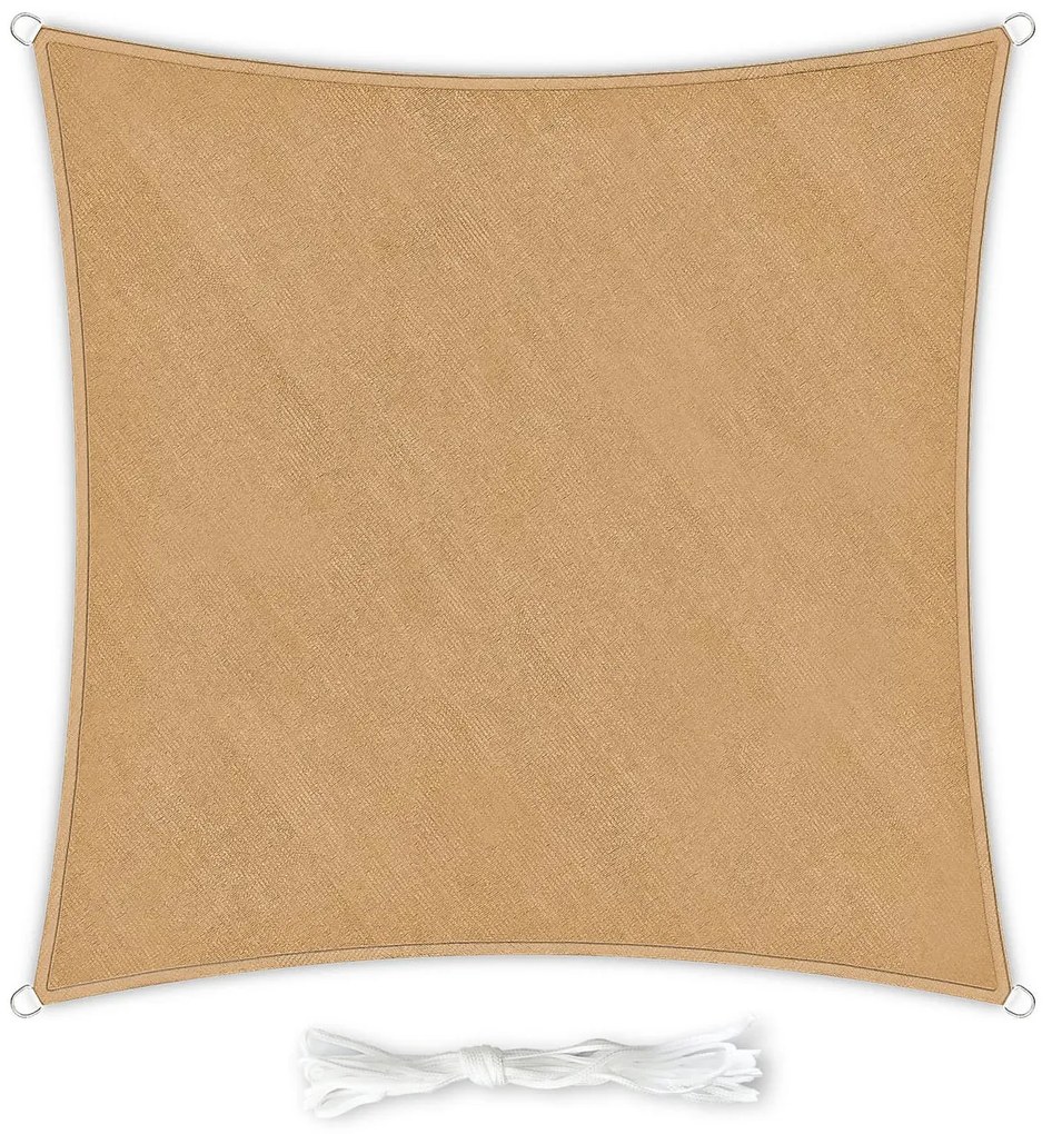 Parasolar pătrat, 5 × 5 m, poliester, respirabil