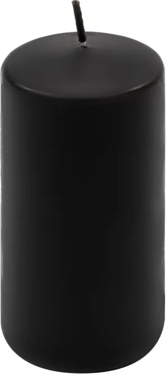 Set de lumânări cilindrice, 10 cm, Ø 5 cm, negru, 8 buc.
