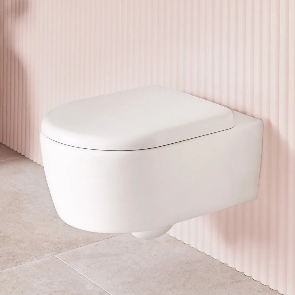 Set vas WC suspendat Villeroy&Boch Skyla TwistFlush Rimless alb cu capac softclose