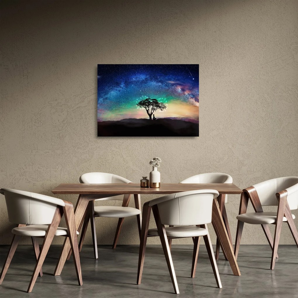 Tablou pe sticlă - Relaxare sub stele (70x50 cm)
