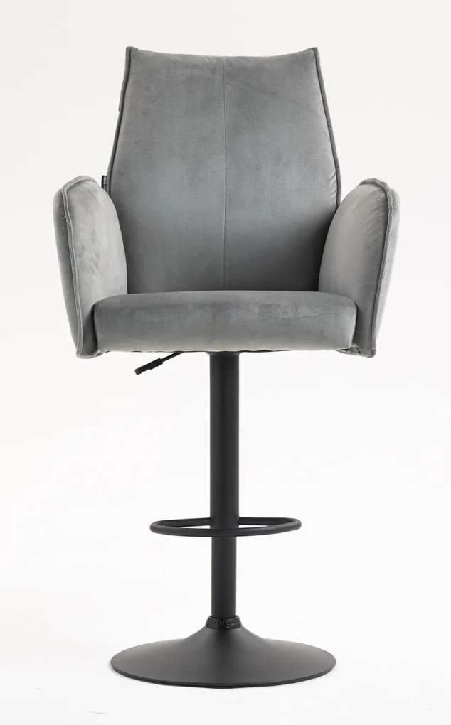 HR280W Scaun Gray din Catifea cu Bază Neagră