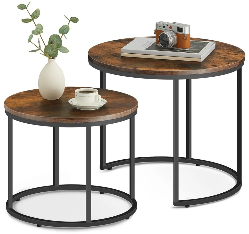 Set de mese de cafea TAYLOR, rustic maro