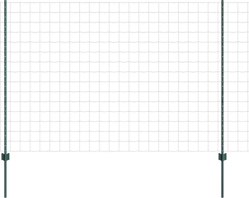 vidaXL Gard cu Stâlp Verde 1,6 x 10 m Oțel și PVC
