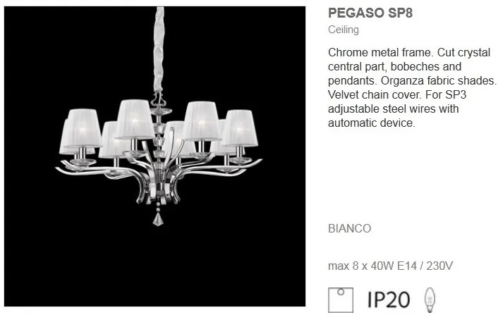 Lustra cristal Venezian diametru 76cm PEGASO SP8 059242