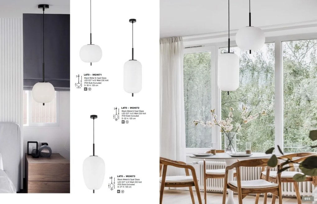 Lustra, Pendul modern Lato negru 30cm