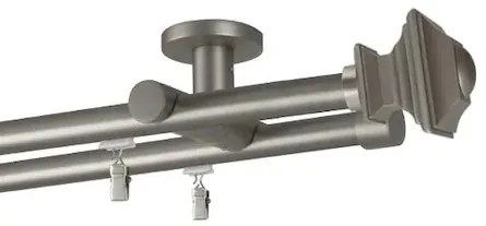 Galerie dubla PRINDERE TAVAN suport universal TEAVA PROFIL -VERDI /19 - CROM MAT (Alege marime: 120 cm)