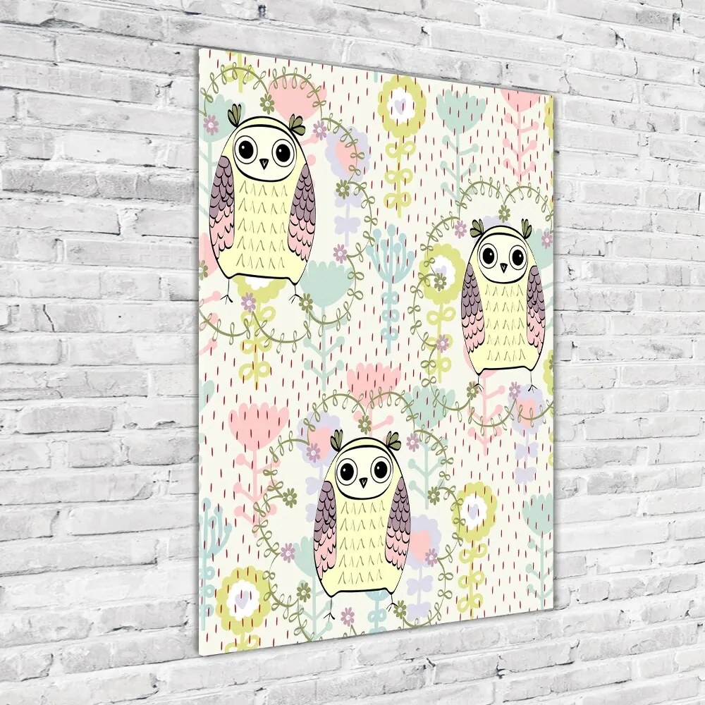 Tablou Printat Pe Sticlă Owls