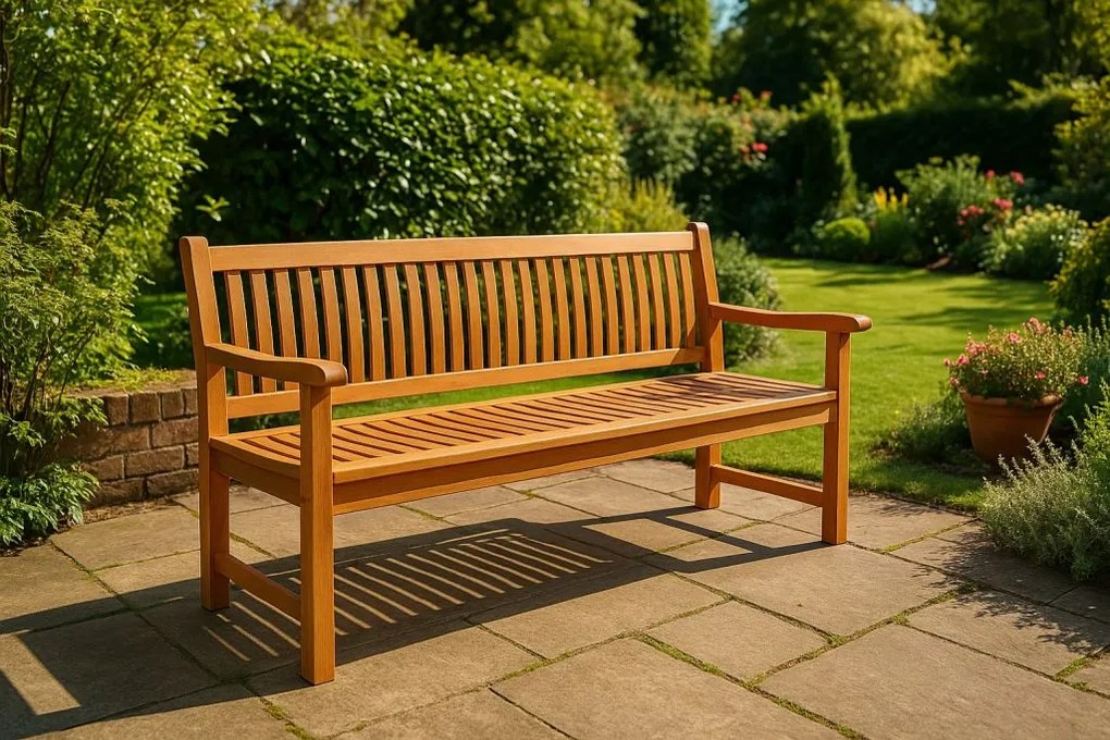 Bancă de grădină DIVERO 3 locuri masiv 180 cm