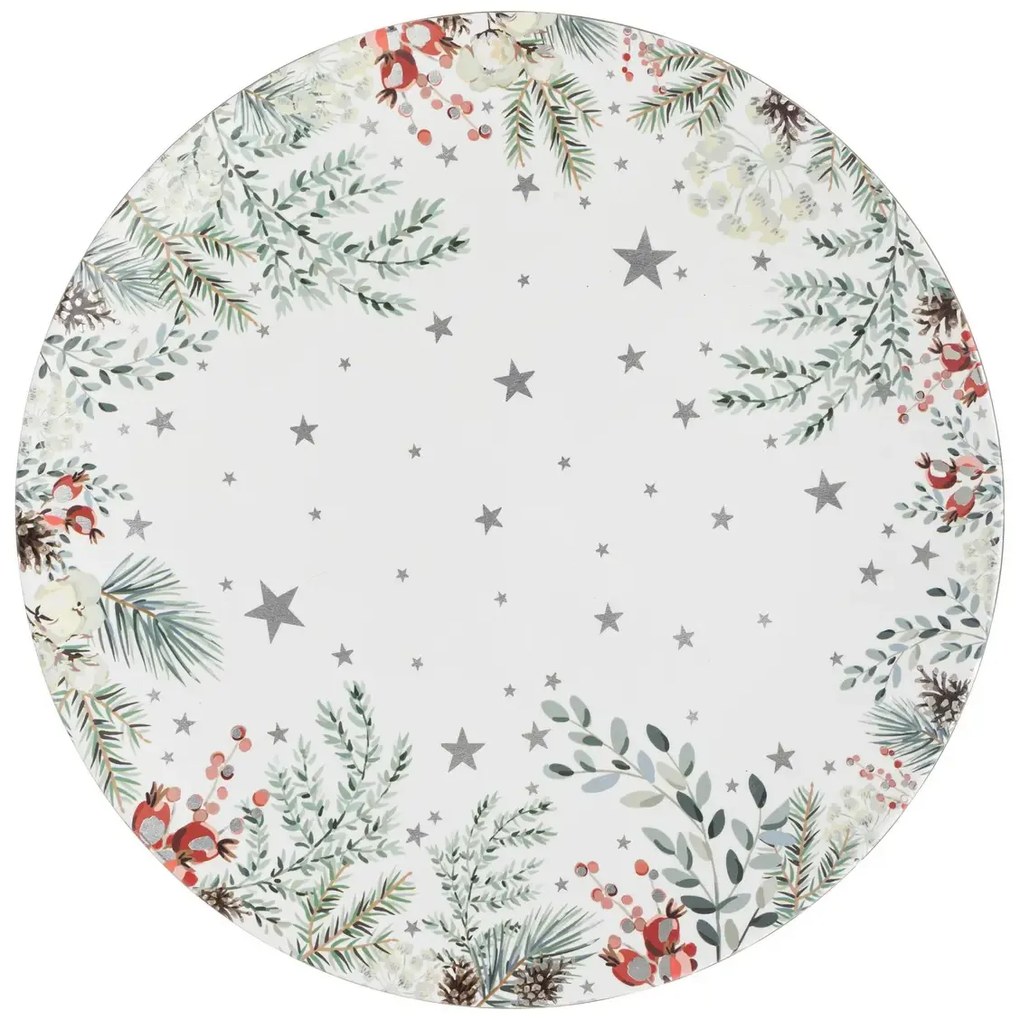 Platou din spumă cu motiv brad de Crăciun, Ø 33 cm