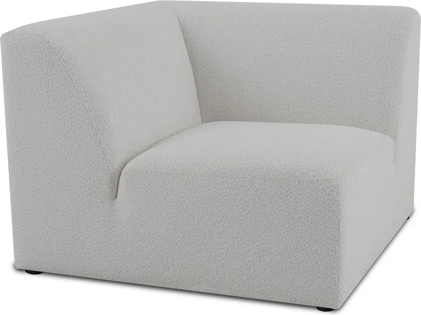Modul pentru canapea alb cu tapițerie din stofă bouclé (cu colț variabil) Roxy – Scandic