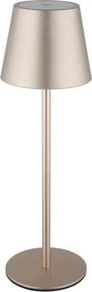 Globo 58488CH-LED VANNIE — Lampă de masă reîncărcabilă, dimmabilă, pentru exterior, 3W/5V, IP54, 1800mAh, alamă