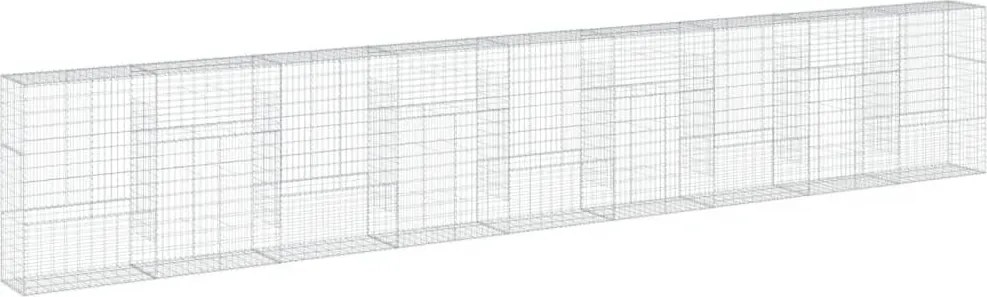 vidaXL Coș gabion cu capac, 900x50x150 cm, fier galvanizat