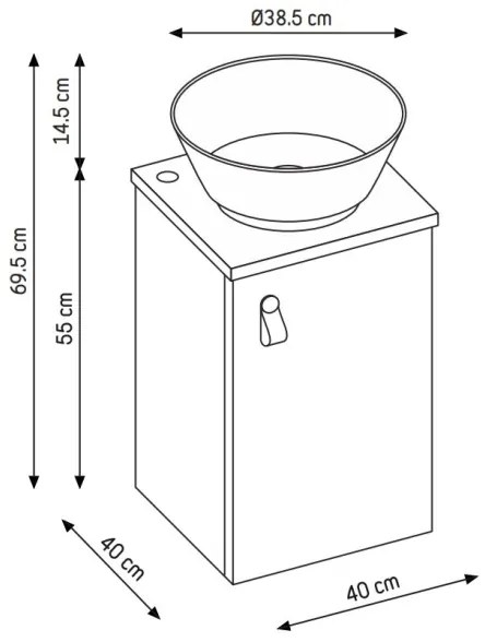 Dulap de baie cu lavoar TAARNHOLM, alb