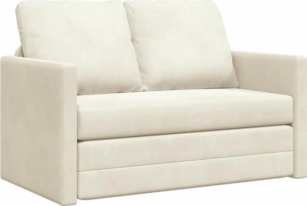 vidaXL Pat canapea 122cm Crem Catifea