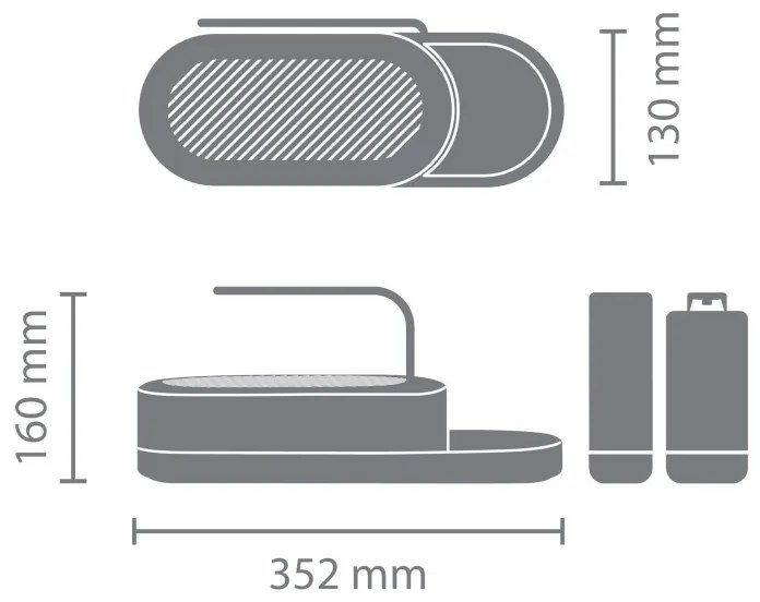 Organizator chiuveta Brabantia SinkStyle 1008502, 3 piese, 200 ml, Finisaj mineral, Gri