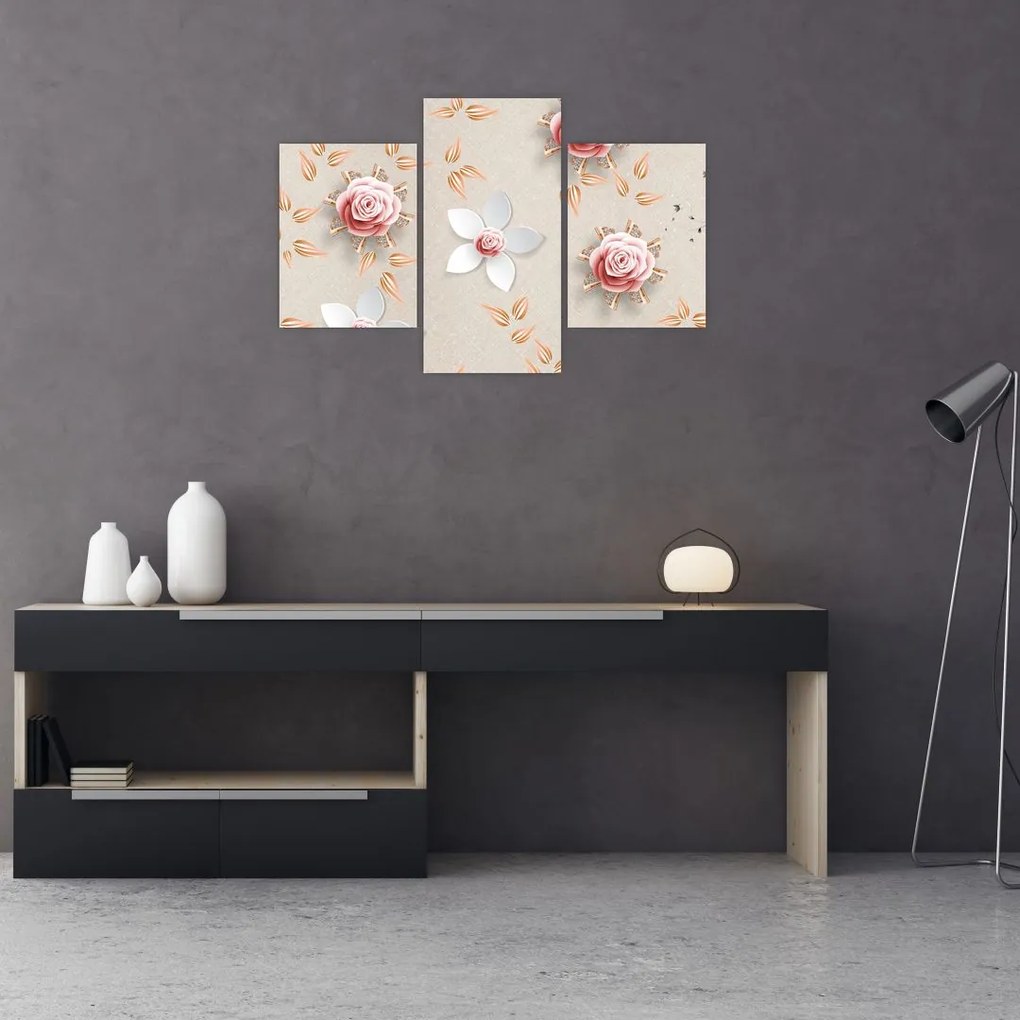 Tablou - Flori de trandafiri (90x60 cm)